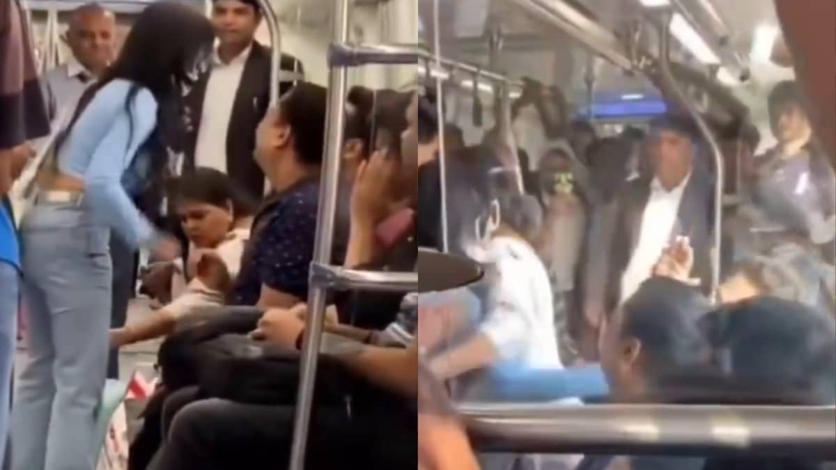 Viral video shows a woman slapping a man over a seat