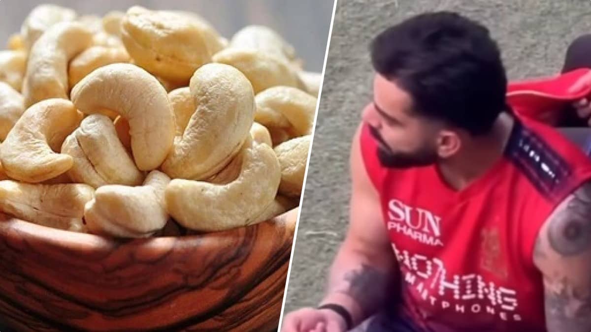 Virat Kohli was seen eating cashew nuts during his IPL match