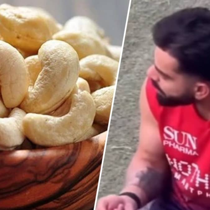 Virat Kohli was seen eating cashew nuts during his IPL match