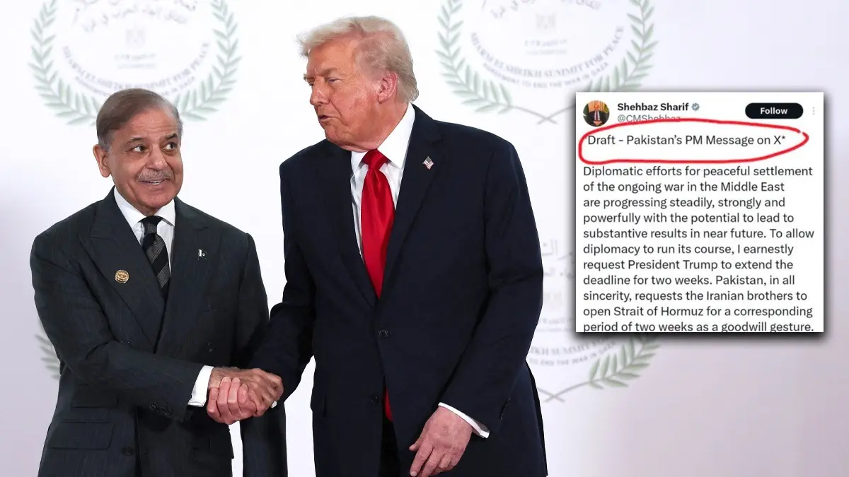 Did Pakistan PM Get Dictated Post? ‘Draft’ Tag In Shehbaz Sharif’s X Post On Iran War Raises Eyebrows X