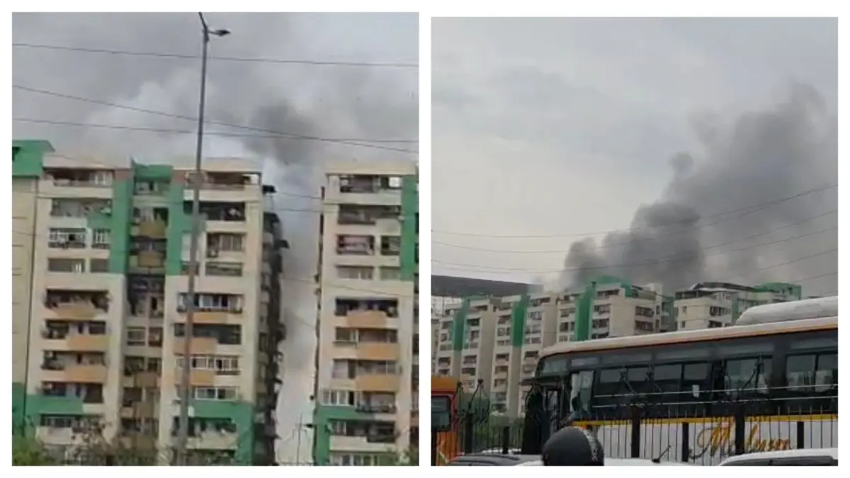 Massive Fire Breaks Out at Gaur Green Avenue Residential Complex In Indirapuram Area Of Ghaziabad X