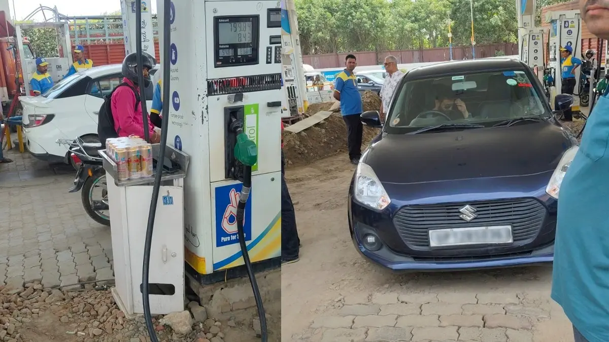 'Air Force’ Sticker Car, Beer Haul Spark Drunken Chaos at Noida Petrol Pump X