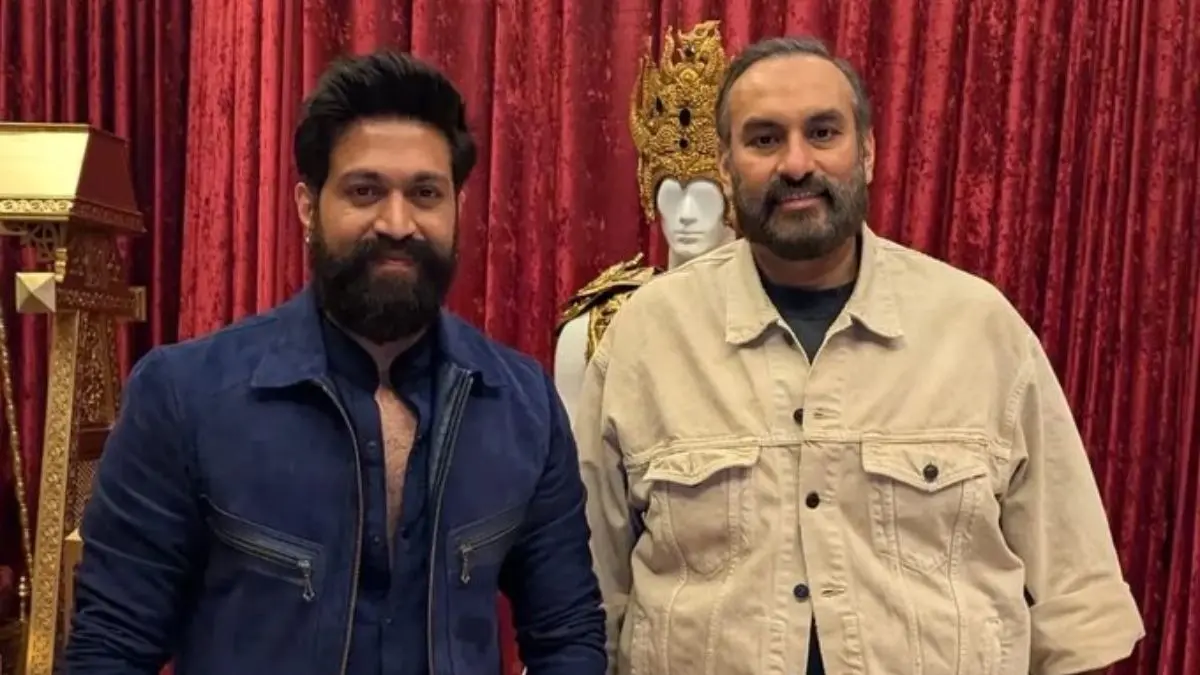 Confirmed! Yash Attends CinemaCon For Ramayana Not Toxic, Actor's Photos With Namit Malhotra Go Viral Yash with Namit Malhotra at Ramayana event in CinemaCon