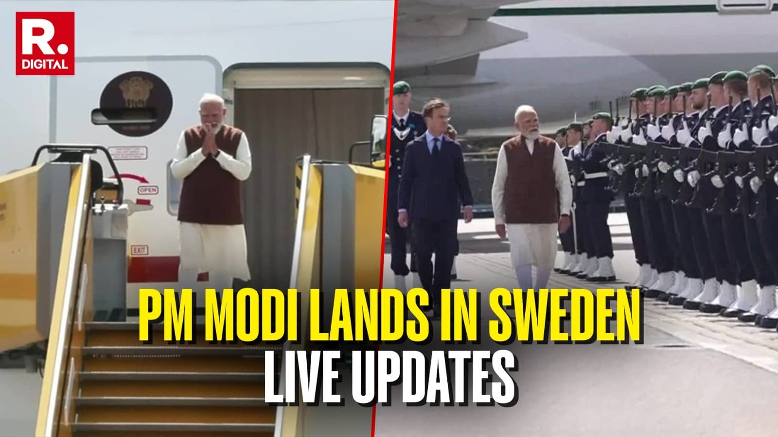 5-Nation Tour LIVE: PM Modi Lands In Sweden For First Time Since 2018; Trade, AI & Defence On Agenda