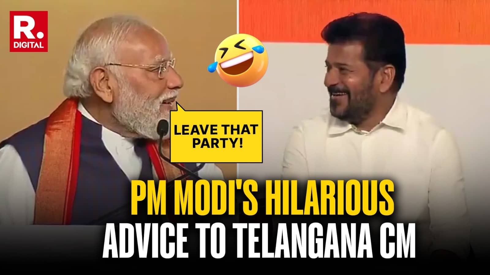 'Aap Mere Se Hi Judo': PM Modi Jokingly Asks Telangana CM & Congress Leader Revanth Reddy To Join Him | Watch Video Of Light-Hearted Moment