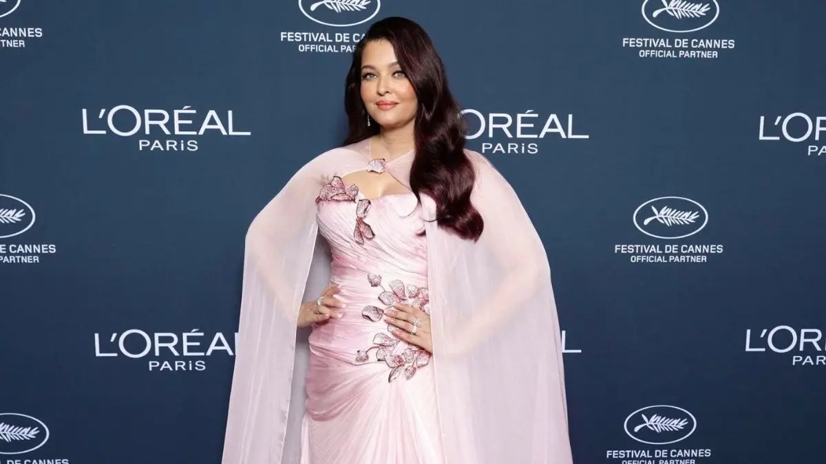Aishwarya Rai Attends Cannes Sundowner In Elegant Baby Pink Gown Aishwarya Rai at Cannes