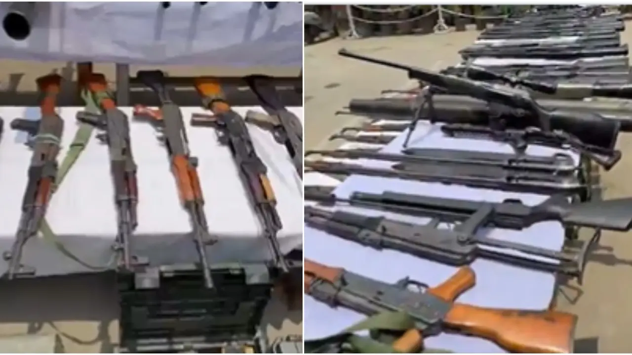 Armed Cadres Open Fire At Security Forces During Arrest Operation, 67 Weapons Seized Armed Cadres Open Fire On Security Forces During Arrest Operation, 67 Weapons Seized
