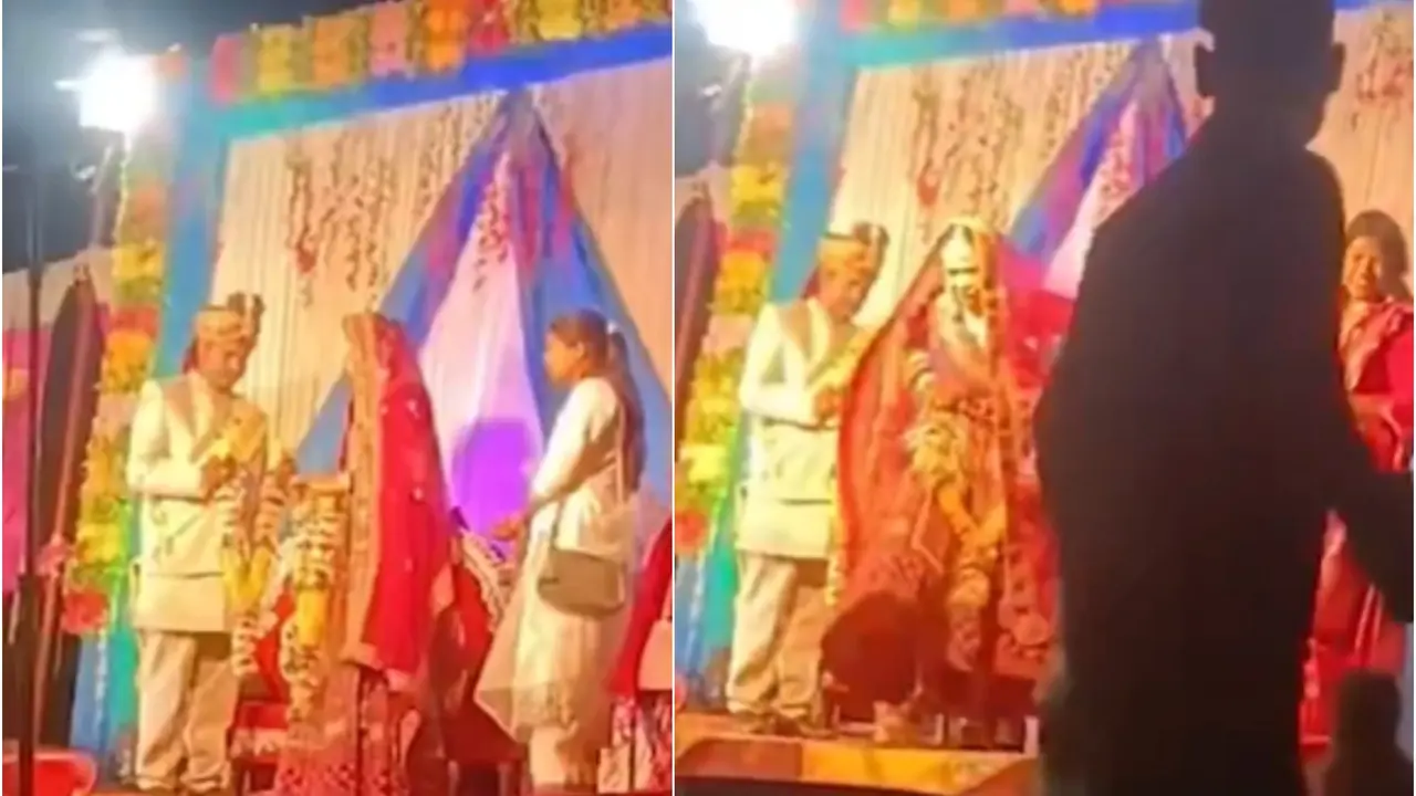 Arranged Marriage Drama: Bride Jumps Off Mandap, Leaves Groom To Put Varmala Around Lover's Neck | WATCH Viral Video Arranged Marriage Drama: Bride Jumps Off Mandap, Leaves Groom To Put Varmala Around Lover's Neck | WATCH Viral Video