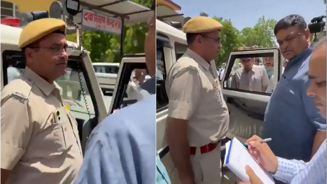 'Bina AC Ke Nahi Reh Sakte Gaadi Mein?': Rajasthan Minister Sanjay Sharma Faces Backlash For Scolding Cop Amid 46°C Heat | VIDEO 'Bina AC Ke Nahi Reh Sakte Gaadi Mein?': Rajasthan Minister Sanjay Sharma Faces Backlash For Scolding Cop Who Used AC Amid 46°C Heat | VIDEO