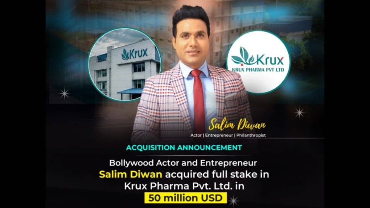 Bollywood Actor Salim Diwan Takes Over Krux Pharma Pvt. Ltd. in 50 Million USD Deal for Strategic Global Business Expansion