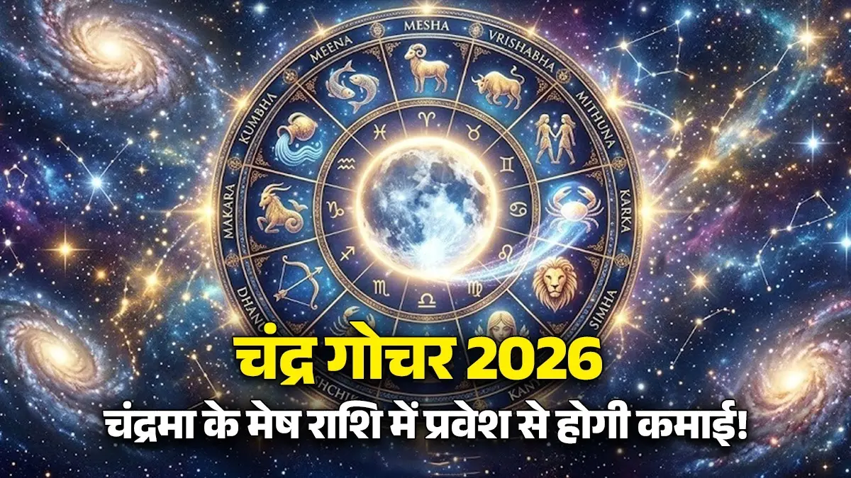 Chandra Gochar 2026: आज मेष राशि में चंद्रमा करेंगे प्रवेश, गोचर से इन 4 राशियों की सुधरेगी आर्थिक स्थिति Chandra gochar 2026 lucky zodiac signs will get money benefits and boost income dhan labh mesh dhanu mithun singh rashi moon tranit in aries