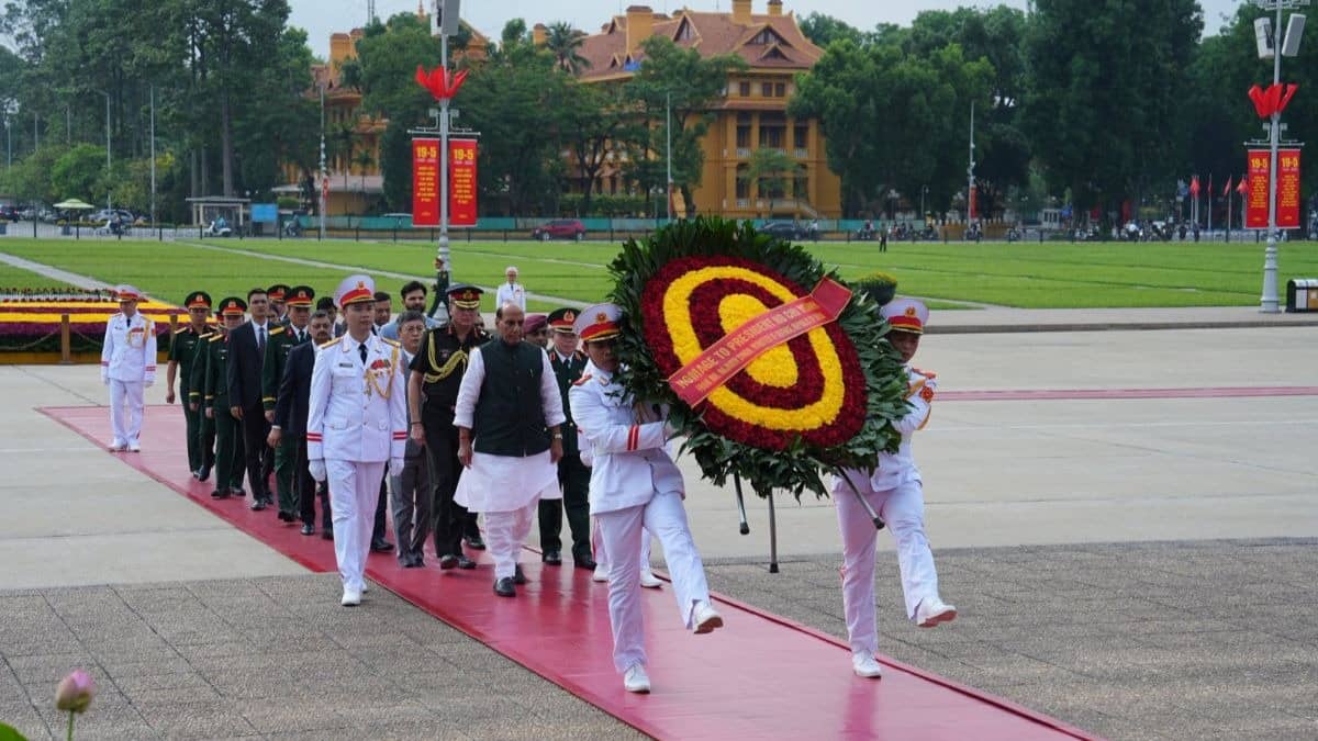 Defence Minister Rajnath Singh Pays Homage To Vietnam's Founding Father Ho Chi Minh In Hanoi