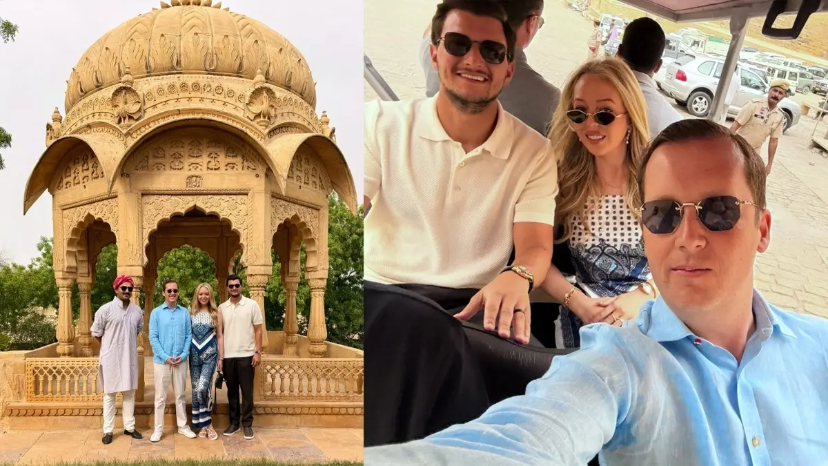 Donald Trump's Daughter Tiffany & Husband Explore Jaisalmer’s Heritage Under Tight Security, Amb Sergio Gor Shares Pics Donald Trump's Daughter Tiffany & Husband Explore Jaisalmer’s Heritage Under Tight Security, Amb Sergio Gor Shares Pics