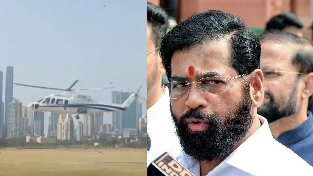 Maharashtra Deputy CM Eknath Shinde’s Helicopter Forced into Emergency Return Amid Severe Dust Storm near Kalyan Eknath Shinde Helicopter Emergency: Deputy CM Safe After Storm Alert