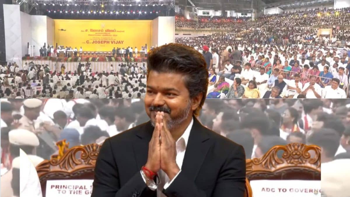 In Pics | Fans Galore As Vijay Takes Oath As Tamil Nadu Chief Minister, 'Whistle Podu' Paints Chennai Red And Yellow