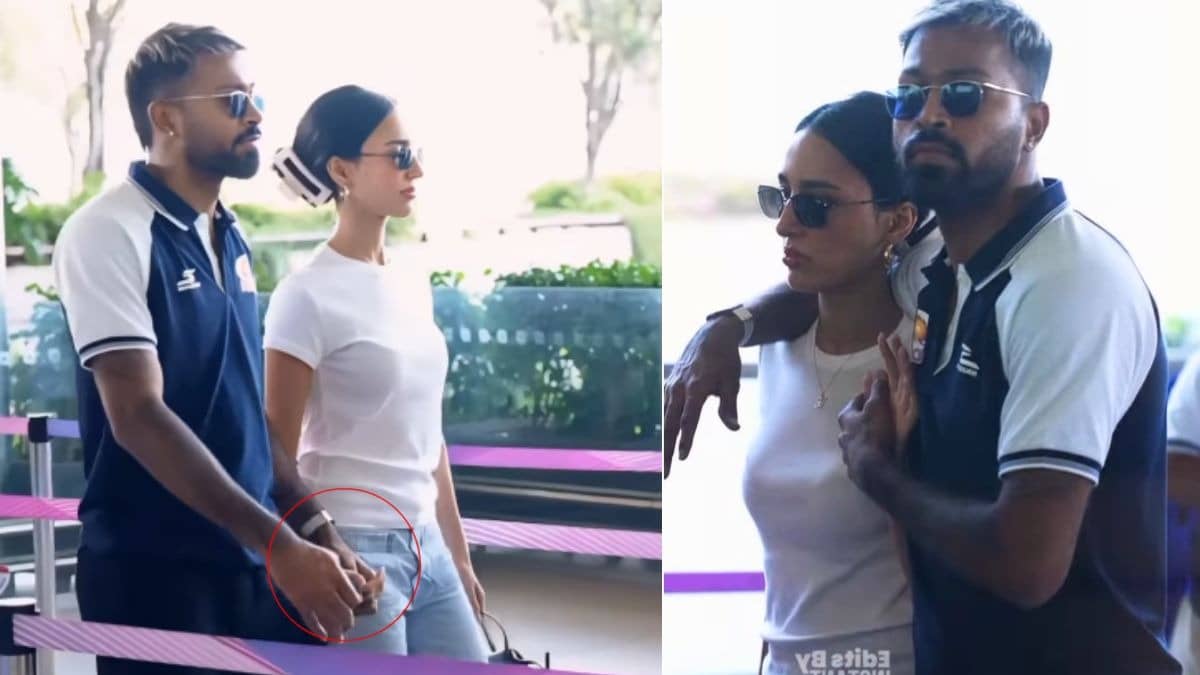 hardik-pandya-spotted-with-girlfriend-mahieka-jeans-tshirt-look at-airport-video