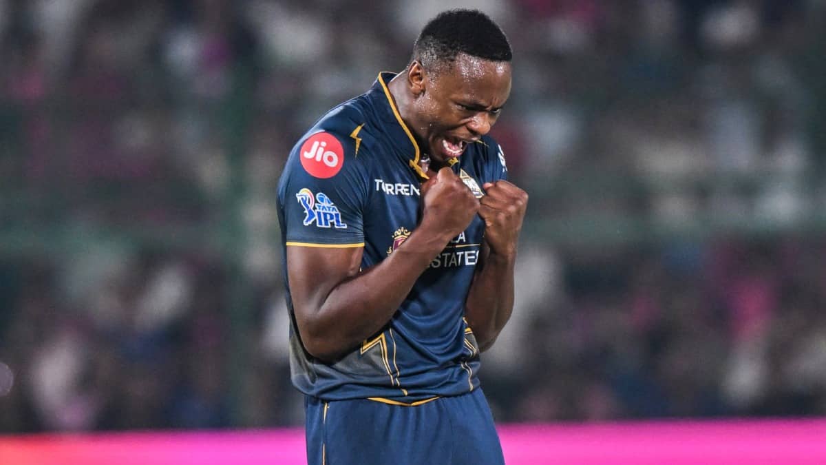 Kagiso Rabada celebrates a wicket