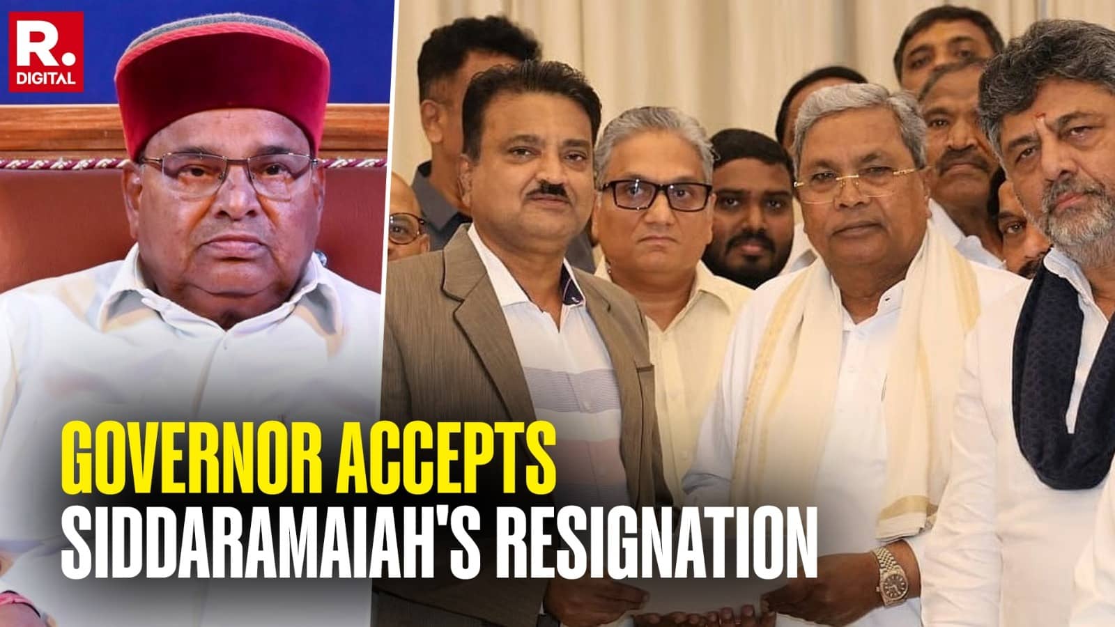 Karnataka Power Shake-Up: Governor Accepts Siddaramaiah's Resignation, DK Shivakumar Reaches Delhi For High-Level Talks
