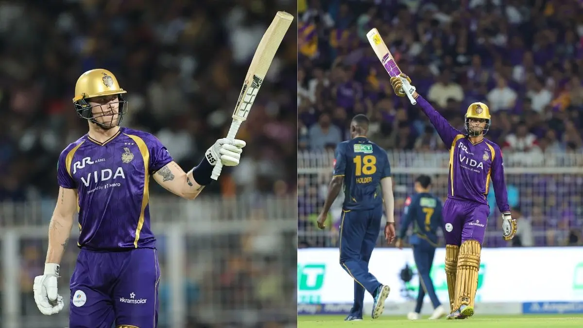 KKR vs GT: ईडन गार्डन्स में फिन एलन-अंगकृष रघुवंशी की आंधी, KKR ने GT को दिया 248 रन का लक्ष्य, कैमरून ग्रीन भी चमके KKR vs GT 60 IPL 2026 Match Ajinkya Rahane Finn Allen shubman gill
