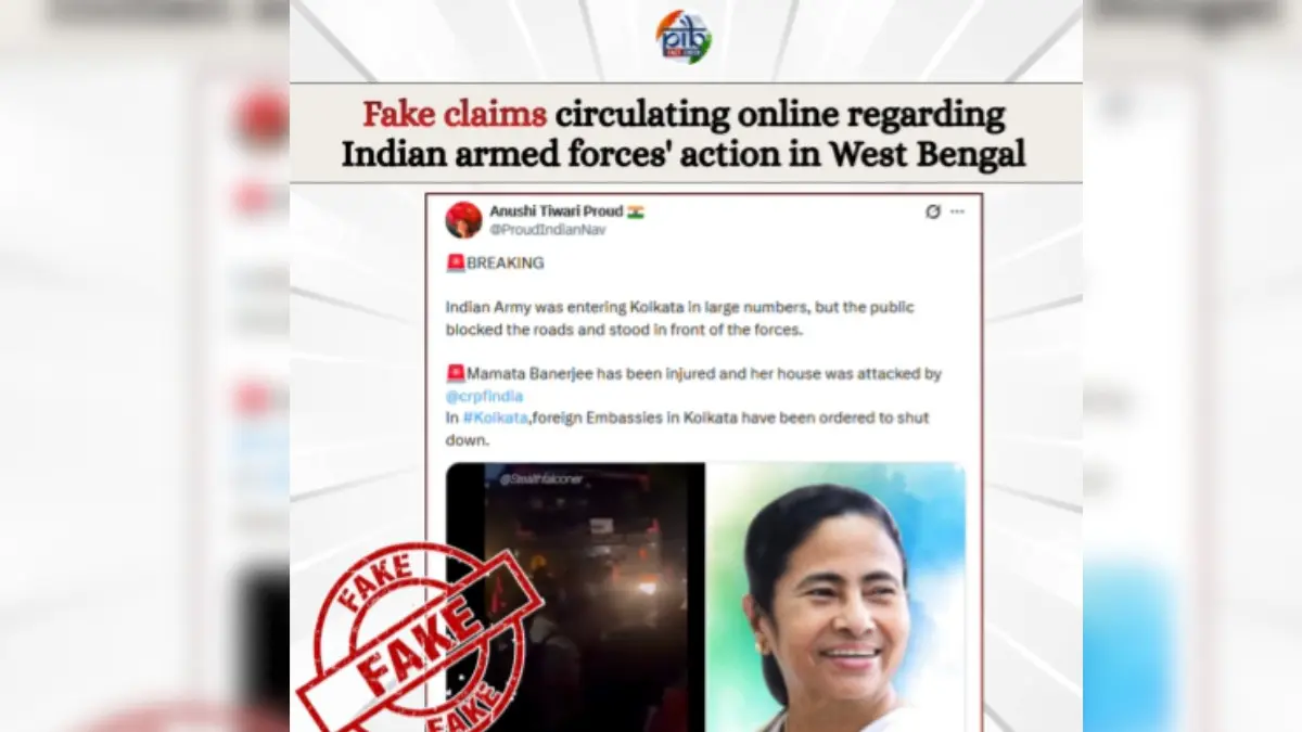 Was Army Deployed In West Bengal? PIB Debunks Fake Claims, Blames Pak For Spreading Fake News Kolkata Unrest Rumors: PIB and Police Debunk Fake Army Entry Claims