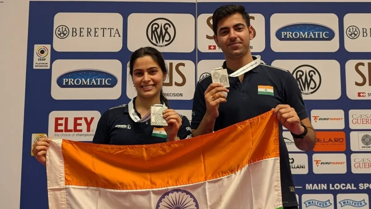Manu Bhaker-Samrat Rana's Silver In 10m Air Pistol Mixed Event Helps India End ISSF World Cup With Four Medals Manu Bhaker and Samrat Rana