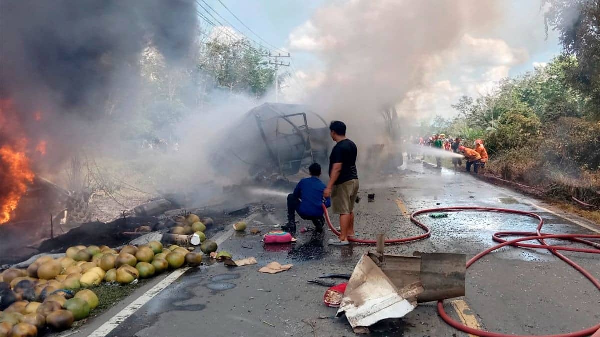 Massive Bus-Oil Tanker Collision In Indonesia, At Least 16 Killed