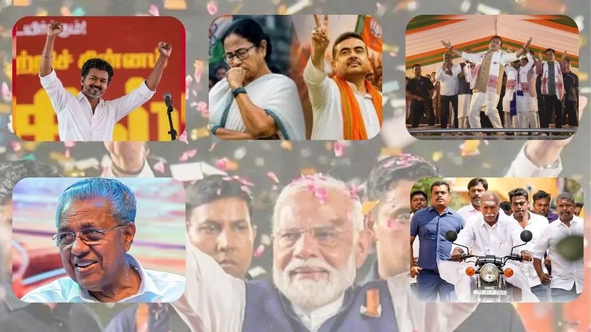 May 4 Final Verdict Explained: How BJP’s Bengal Breakthrough, Assam Hat-Trick & TVK’s Tamil Nadu Takover Project India’s Shifting Political Dimension May 4 Final Verdict Explained: How BJP’s Bengal Breakthrough, Assam Hat-Trick & TVK’s Tamil Nadu Takover Project India’s Shifting Political Dimension