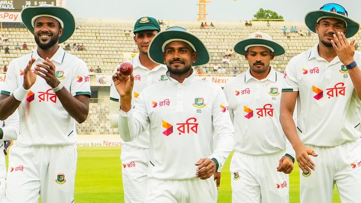 Mehidy Hasan Miraz after taking a five-wicket haul against Pakistan