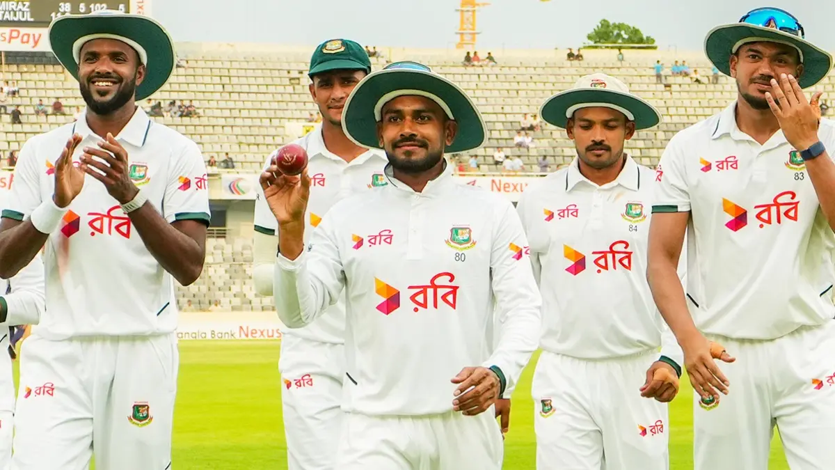 Pakistan Humiliated Once Again! Bangladesh Defeat PAK To Register 'Historic' Test Win In Dhaka Mehidy Hasan Miraz after taking a five-wicket haul against Pakistan