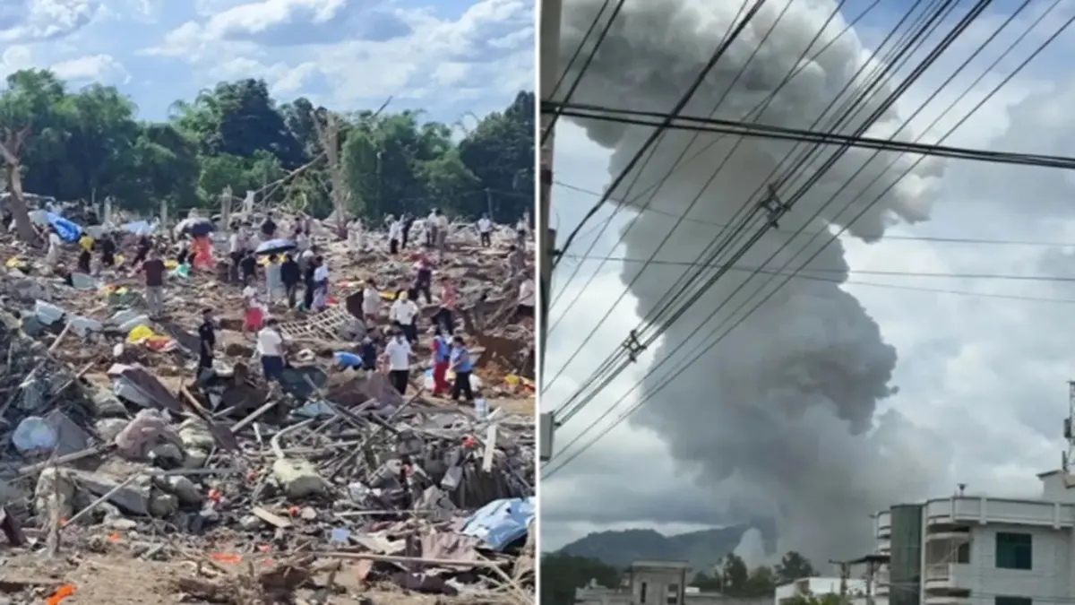 Myanmar Blast Kills Over 45 In Namhkam, 74 Injured As Powerful Explosion Damages 100 Homes Near China Border | VIDEO Myanmar Blast Kills Over 45 In Namhkam, 74 Injured As Powerful Explosion Damages 100 Homes Near China Border | VIDEO