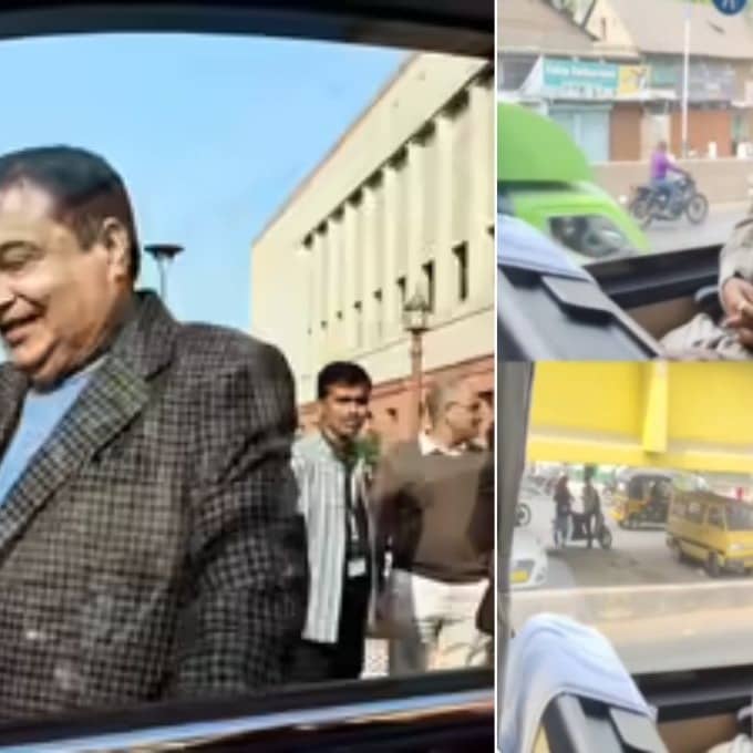Nitin Gadkari Bus Inspection