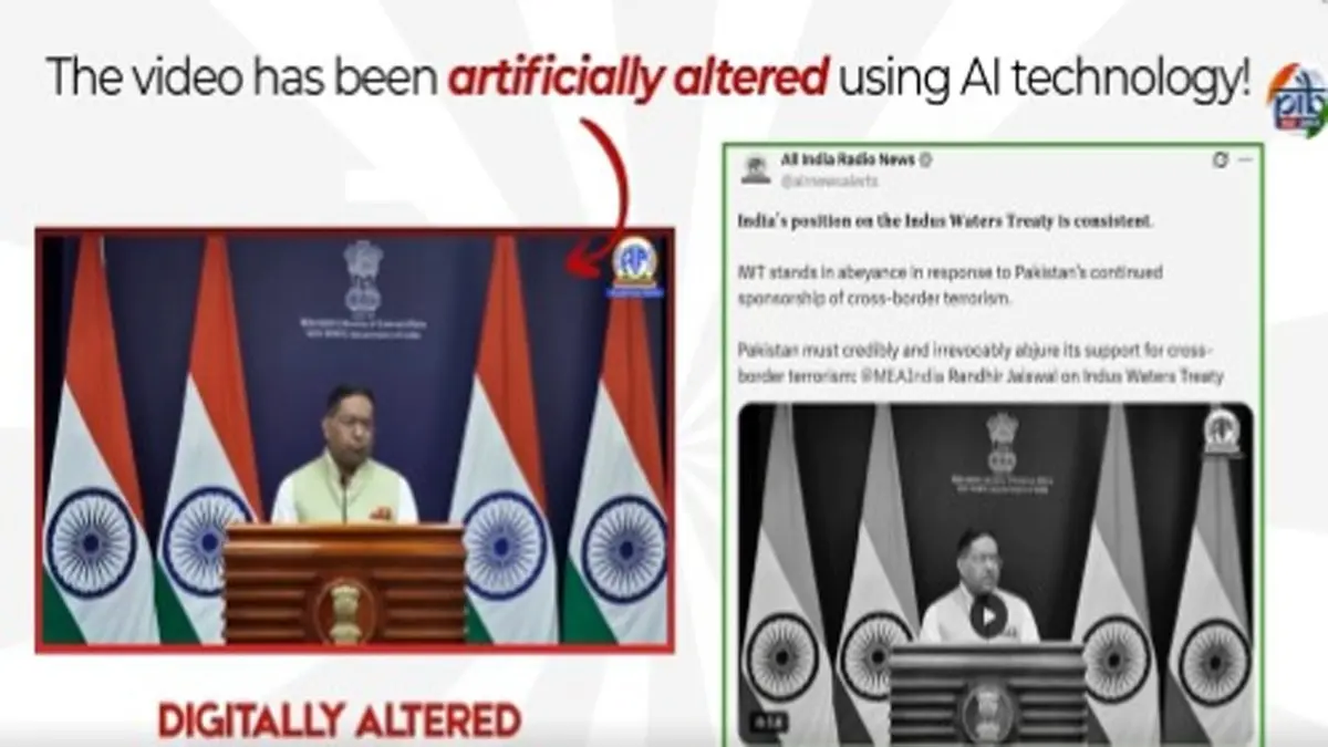 PIB Debunks Doctored Video of MEA Spokesman Randhir Jaiswal Claiming India Lost Rafale Jets During Conflict With Pakistan PIB Debunks Doctored Video of MEA Spokesman Randhir Jaiswal Claiming India Lost Rafale Jets During Conflict With Pakistan
