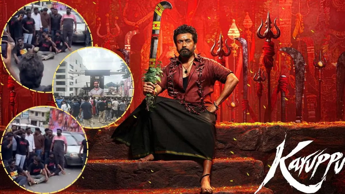 Karuppu Release Delay: Suriya Fans Stage Protest Over Cancelled Shows Despite CM Vijay's Special Sign-off Protest against Suirya's film delay