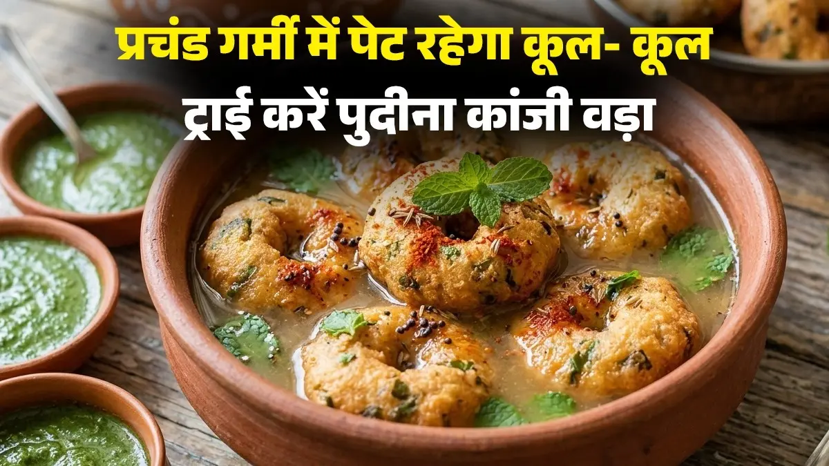 Pudina Kanji Vada Recipe: भीषण गर्मी में पेट को देगा ठंडक, नोट करें पुदीना कांजी वड़ा की आसान रेसिपी pudina kanji vada
