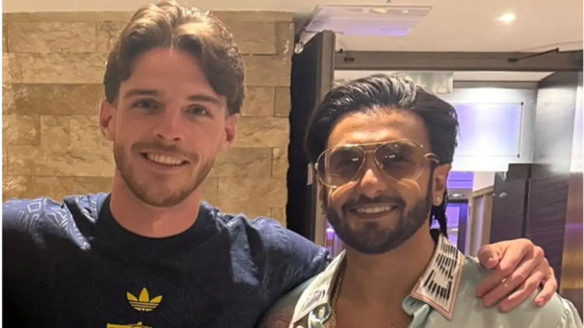 After Sparking Debate Over FWICE Action In Don 3 Dispute, Ranveer Singh Poses With 'Yaar' Declan Rice Ahead Of Champions League Final Ranveer Singh with Declan Rice