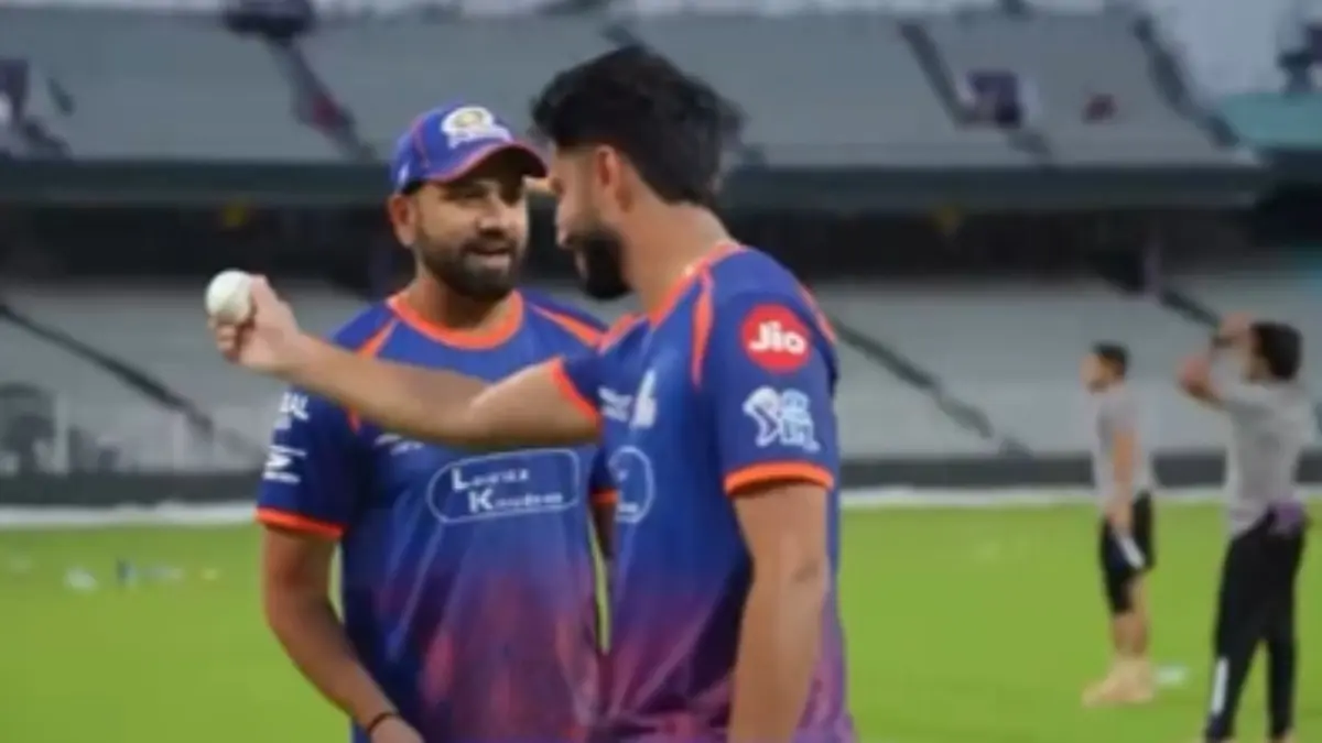 WATCH | Rohit Sharma-Jasprit Bumrah's Light-Hearted Banter Over Bowling Ahead of KKR-MI IPL 2026 Match Goes Viral Rohit Sharma, Jasprit Bumrah