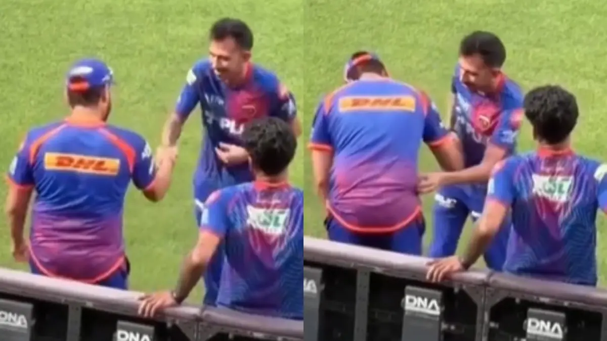 WATCH | Yuzvendra Chahal HILARIOUSLY Checks Rohit Sharma's Belly Ahead of PBKS-MI IPL 2026 Game; Video Goes VIRAL Rohit Sharma, Yuzvendra Chahal