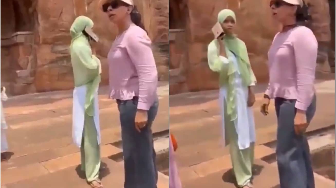 Row Erupts As Female Staff Enters Sacred Badami Cave Temples Wearing Footwear | VIDEO