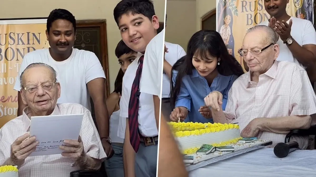 Ruskin Bond's Pre-Birthday Celebrations in Dehradun Evoke 90s Nostalgia | Watch Ruskin Bond celebrated his birthday in Dehradun with school kids