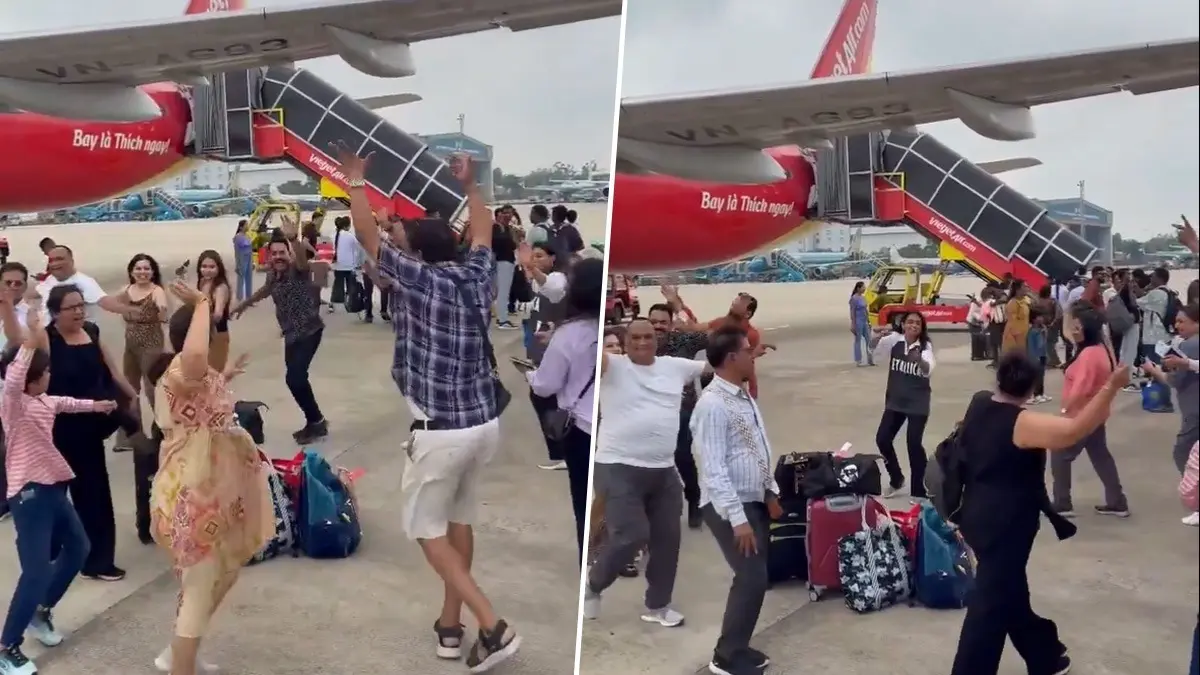 Harmless Fun or...? Indian Tourists Face Backlash For Performing Garba On Vietnam Runway | WATCH Safety Breach Or Harmless Fun? Indian Tourists Face Backlash For Performing Garba On Vietnam Runway | WATCH