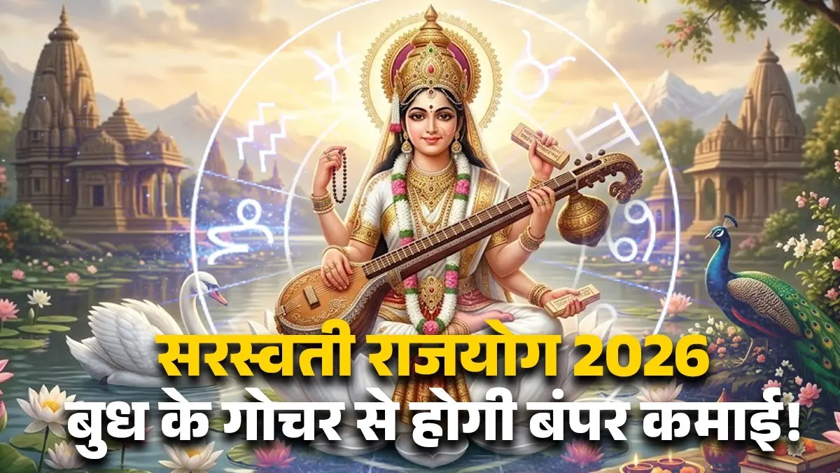 Saraswati Rajyog 2026: कल बुध गोचर से बनेगा सरस्वती राजयोग, वृषभ समेत इन राशियों की होगी बंपर कमाई saraswati-yog-2026 may-lucky-zodiac-signs-mercury-transit-mithun-rashi-shukra-guru-budh-yuti-
