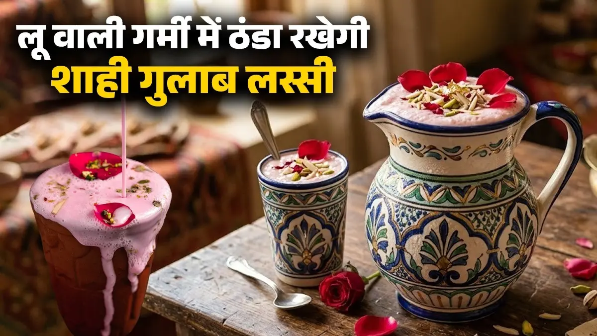 Shahi Gulab Lassi Recipe: लू वाली गर्मी को मात देगी घर में बनी शाही गुलाब लस्सी, भूल जाएंगे बाजार का स्वाद; चखते ही कहेंगे वाह! shahi gulab lassi recipe for summer cooling drink homemade tasty meethi gulabi lassi
