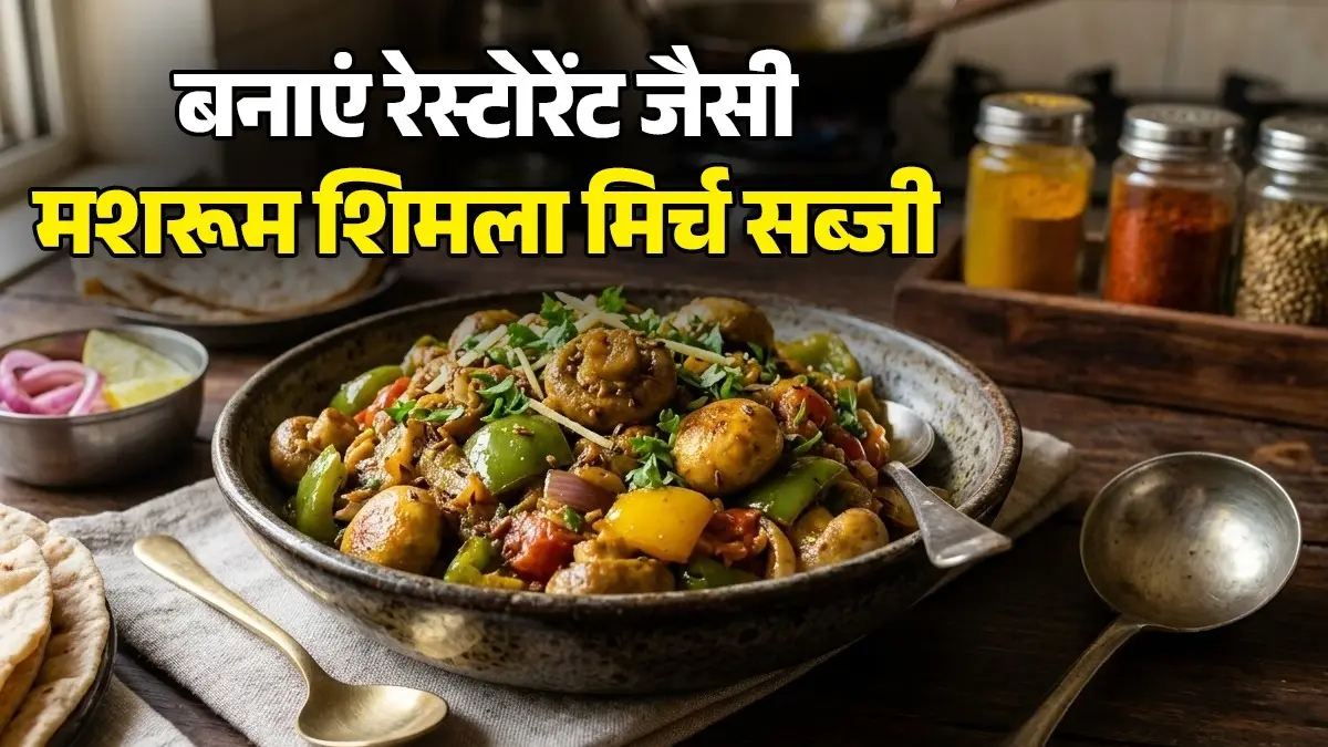 Shimla Mushroom Fry Recipe: सिर्फ 15 मिनट में बनाएं ढाबा स्टाइल मशरूम शिमला मिर्च फ्राई, उंगलियां चाटते रह जाएंगे लोग, नोट करें रेसिपी Shimla Mushroom Fry Recipe