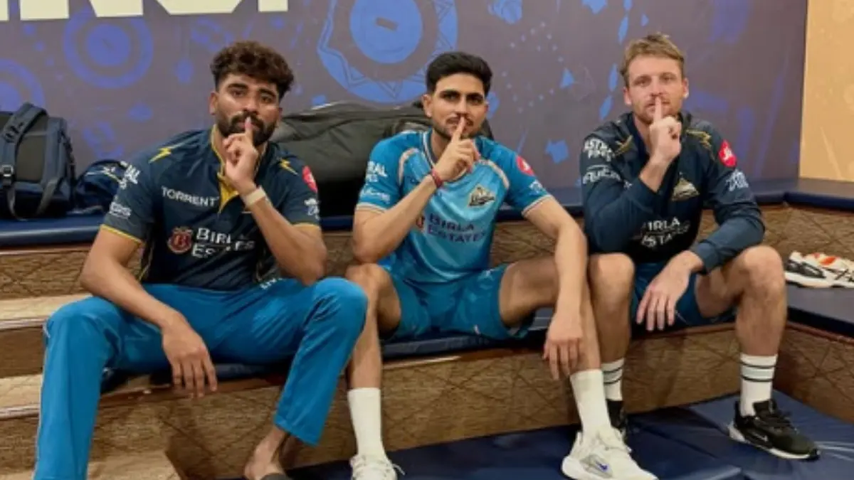 Shubman Gill TROLLS CSK Again After GT Win to Seal Top-2 Spot in IPL 2026 Playoffs: 'Nandi 2' Shubman Gill, Md. Siraj, Jos Buttler