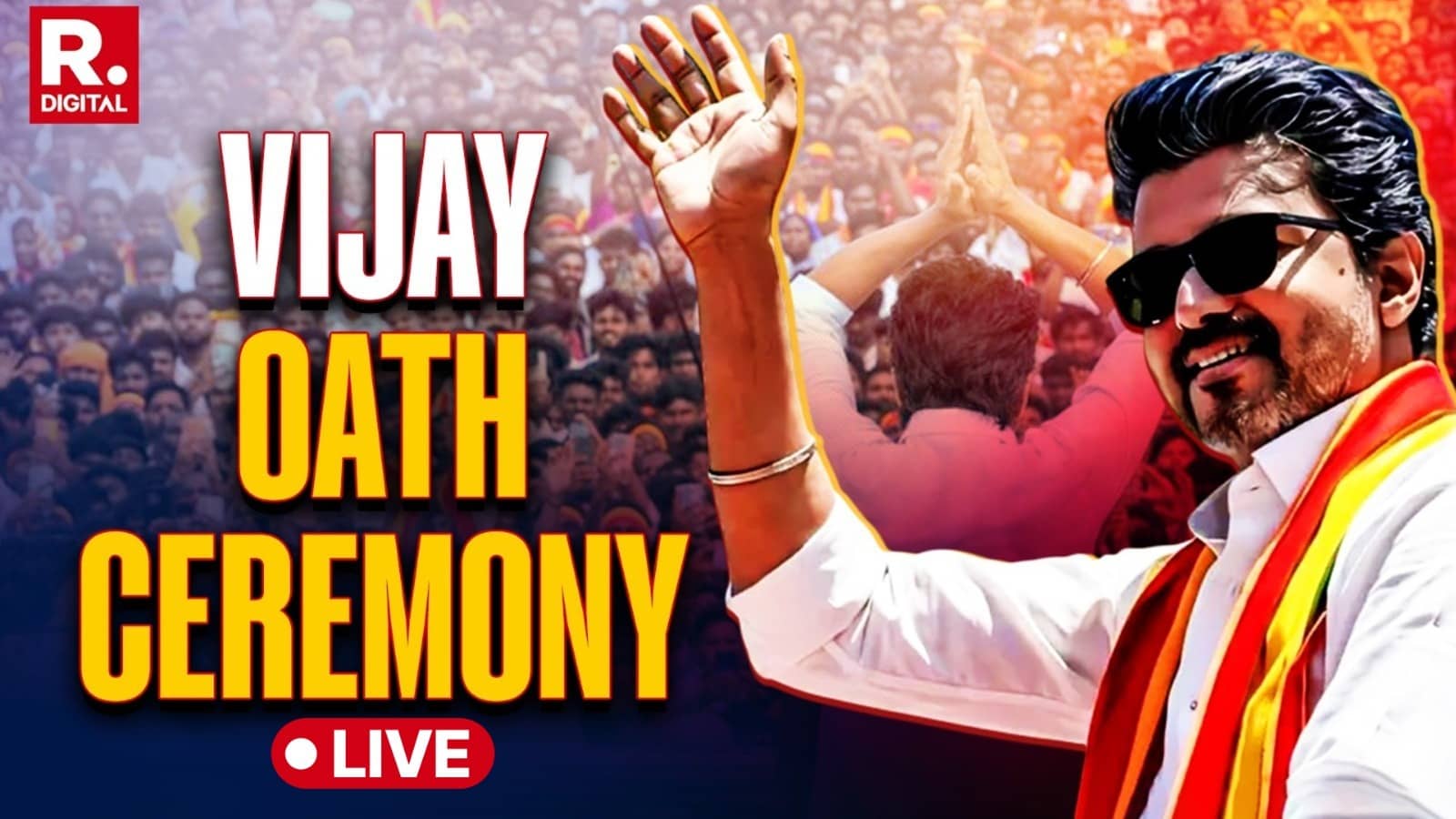 Tamil Nadu CM Oath Ceremony LIVE: TVK Chief Vijay Arrives At Jawaharlal Nehru Stadium in Chennai, To Take Oath Shortly