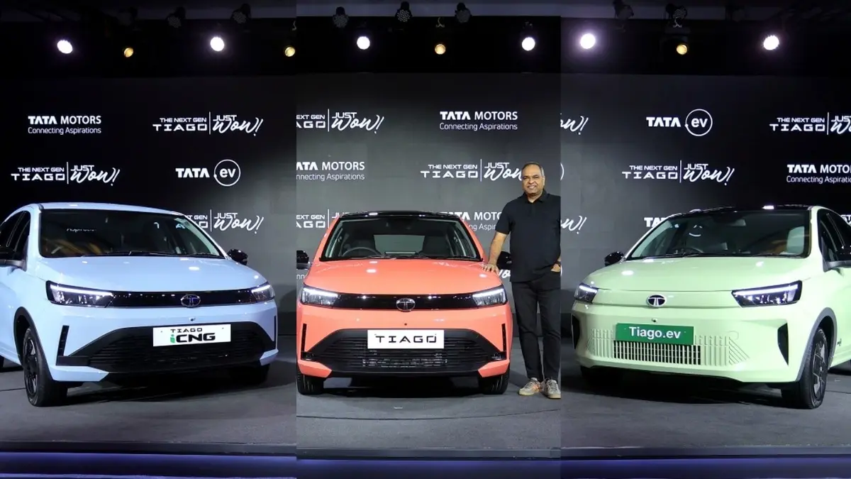 Tata Motors Launches Next-Gen Tiago and Tiago.ev in India, Prices Start at ₹4.69 Lakh tata tiago