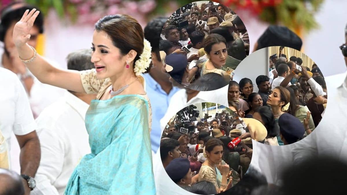 Trisha Mobbed At Vijay's Swearing-In Ceremony In Chennai, Videos Go Viral