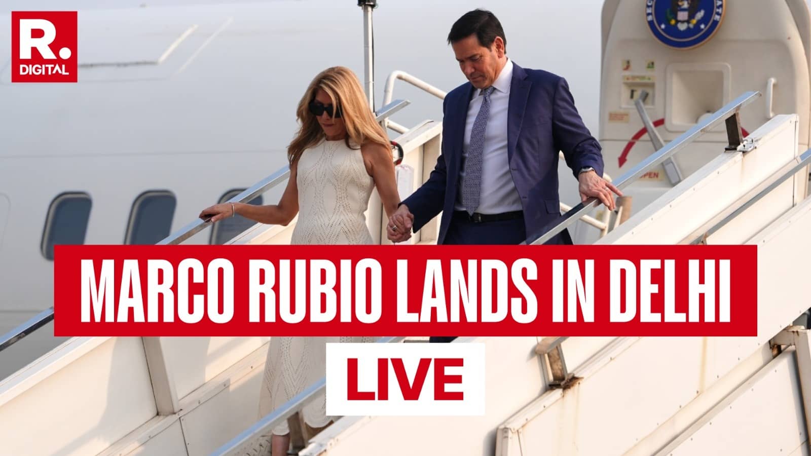 US Secretary of State Marco Rubio arrives in Delhi