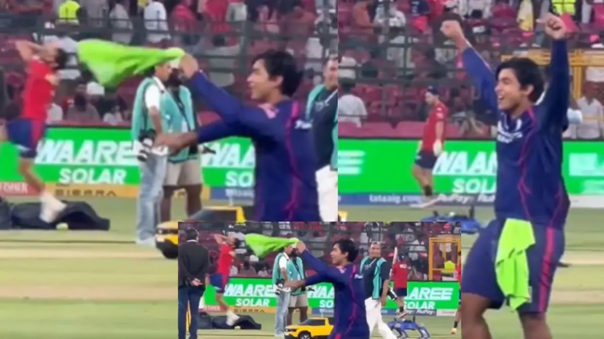 Vaibhav Suryavanshi Dance Video: 'रंगीलो म्हारो ढोलना...', गाने पर वैभव सूर्यवंशी ने बीच मैदान पर तौलिया घुमाकर लगाए ठुमके Vaibhav Sooryavanshi dance video