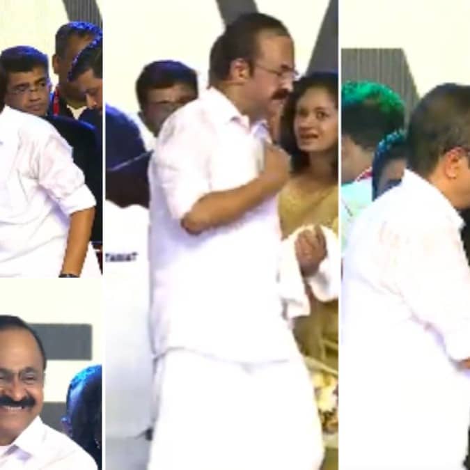 VD Satheesan शपथ लेते ही राहुल गांधी के पास गए, कान में क्या कहा? तुरंत खरगे के पास पहुंचे